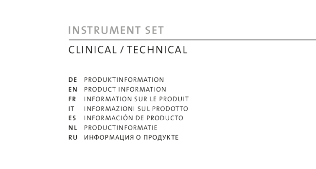 Clinical / Technical Instrument Set
