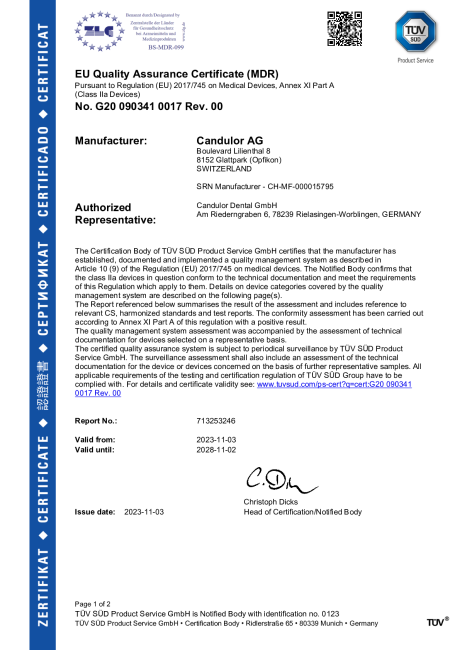 EU Quality Assurance Certificate (MDR)