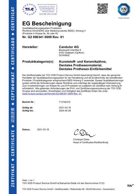 EG Zertifikat Richtlinie 93/42/EWG