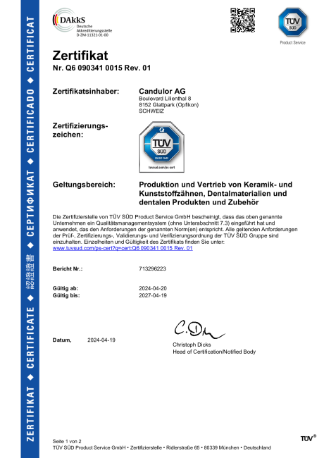 ISO 13485-2016 Zertifikat
